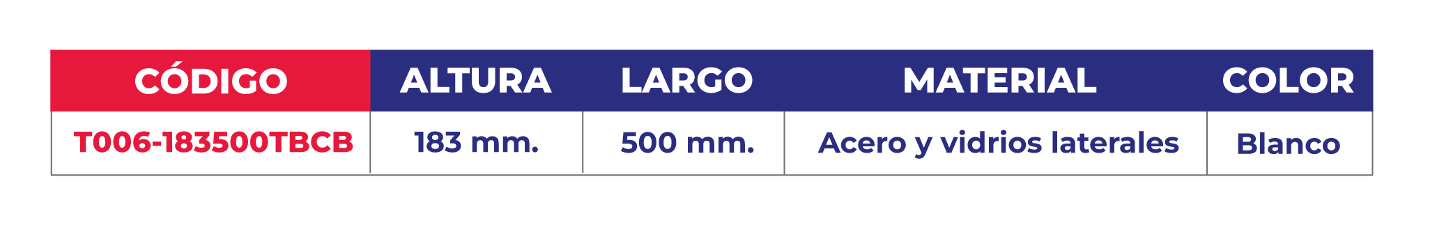 Especificaciones técnicas